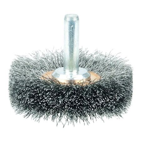 Weiler 2" Wire Wheel, .006" Steel Fill, 1/4" Stem 17609